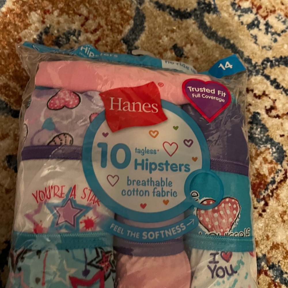 HANES HIPSTERS PANTIES SZ 14 10 PAIR